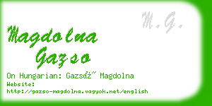 magdolna gazso business card
